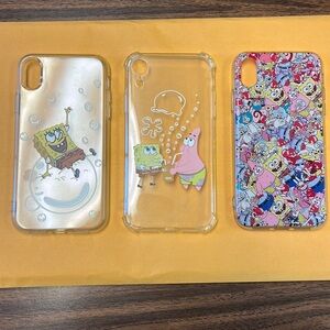 IPhone XR Sponge Bob phone covers 3 total for $25 or $10 each - like new